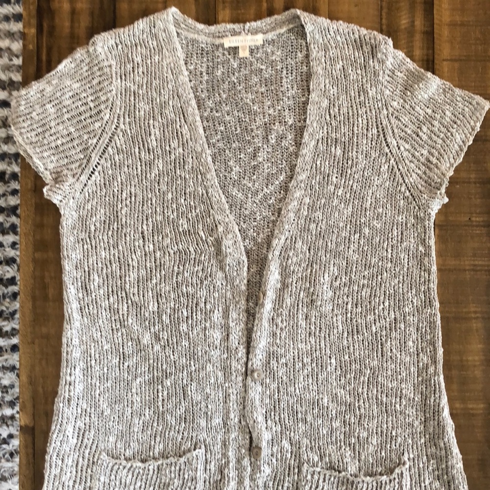 Eileen Fisher Cardigan Short sleeves Small beige